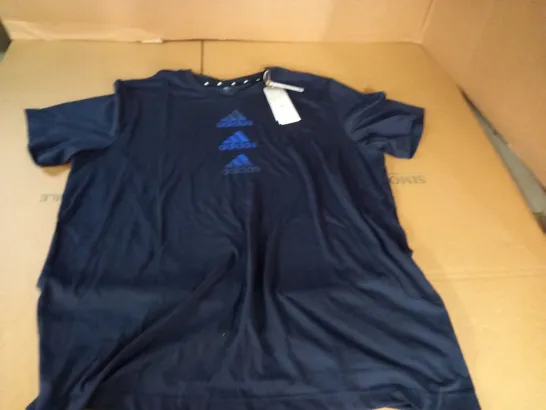 ADIDAS NAVY D2M LOGO T-SHIRT - XL