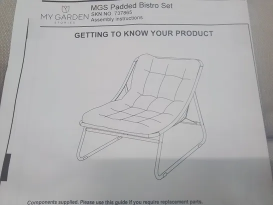 MY GARDEN STORIES PADDED BISTRO SET 