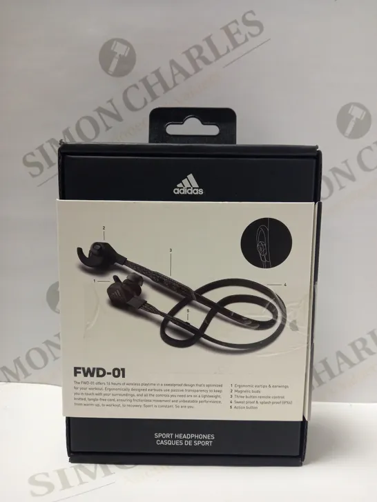 ADIDAS FWD-01 BLUETOOTH SPORT HEADPHONES IN NIGHT GREY