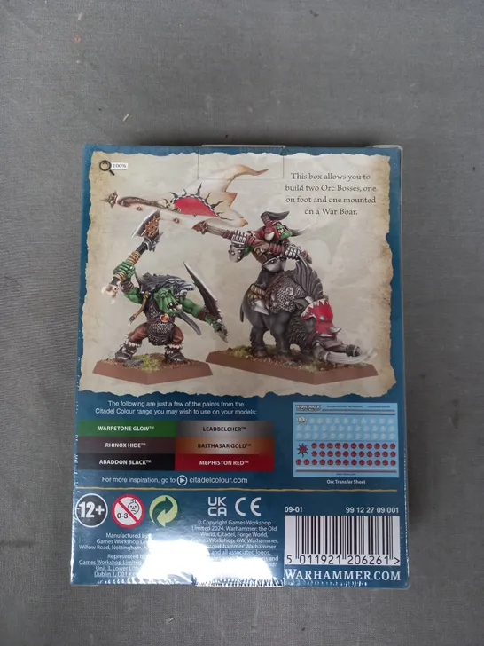 BOXED WARHAMMER THE OLD WORLD ORC & GOBLIN TRIBES ORC BOSSES 2 MINIATURE SET