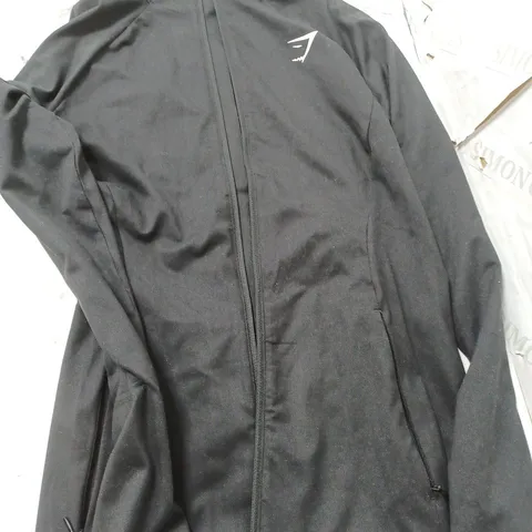 GYMSHARK TRAINING ZIP UP  JACKET IN BLACK - SMALL