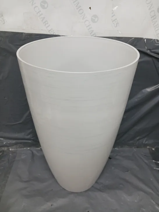 12" WIDE TALL EGG PLANTER IN WHITE GLOSS