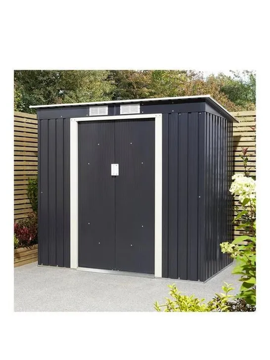 6X4 TRENTVALE PENT METAL SHED DARK GREY 1BOX