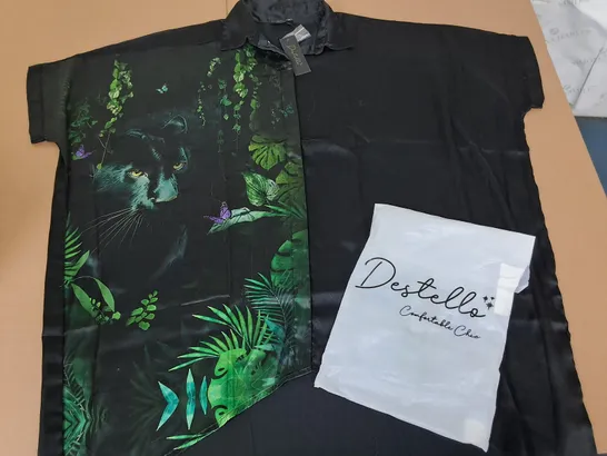 LOT OF 6 BRAND NEW DESTELLO OVERSIZED PANTHER THEMED SHIRTS - ONE SIZE