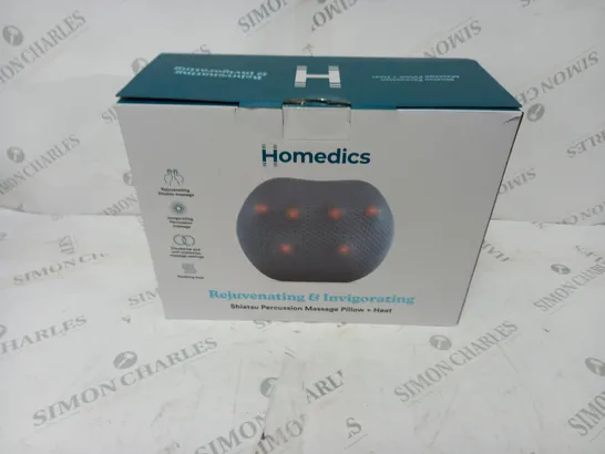 HOMEDICS REJUVENATING & INVIGORATING SHIATSU PERCUSSION MASSAGE PILLOW + HEAT