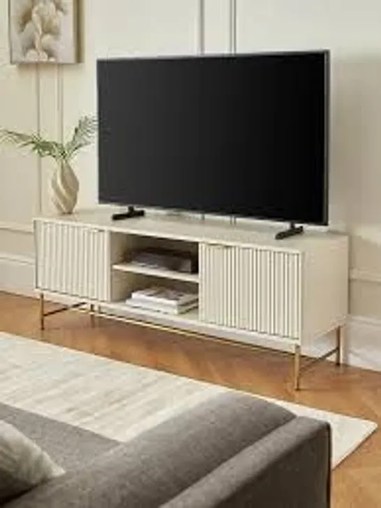 BOXED CORA TV UNIT/SIDEBOARD - IVORY/BRASS