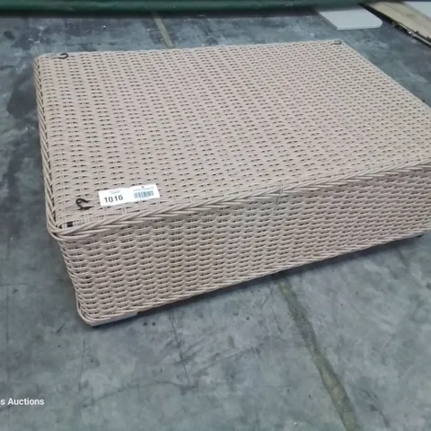 DESIGNER BEIGE RATTAN COFFEE TABLE