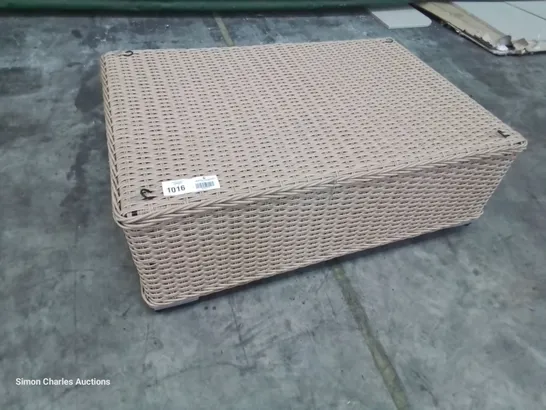 DESIGNER BEIGE RATTAN COFFEE TABLE