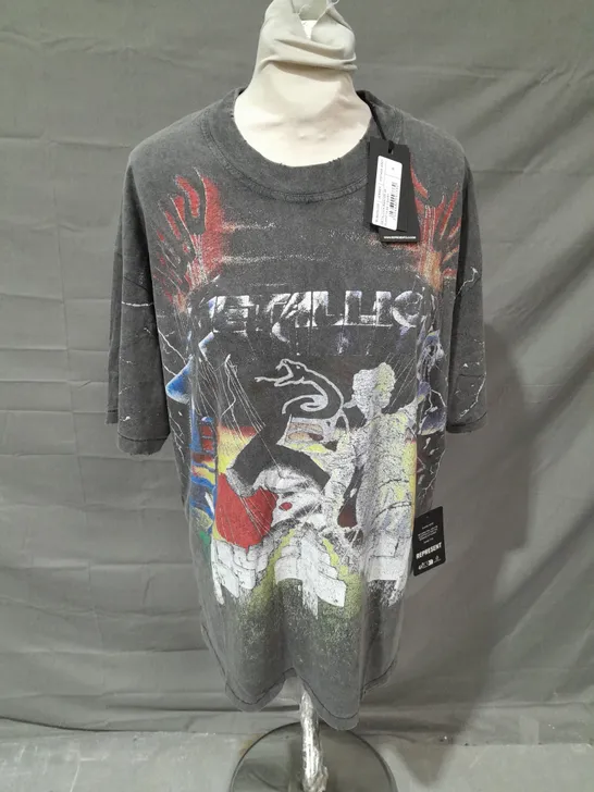 REPRESENT METALLICA MASTER OF PUPPETS JERSEY TSHIRT IN VINTAGE GREY SIZE M