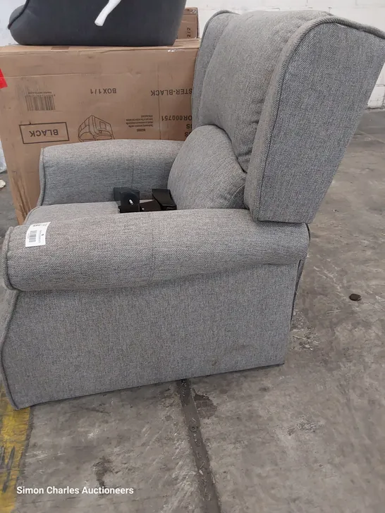 DESIGNER PUSH BACK RECLINING EASY CHAIR GREY FABRIC 