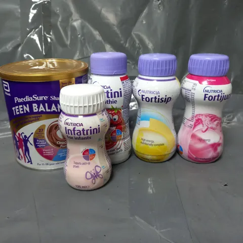 APPROXIMATELY 20 ASSORTED NUTRITION DRINKS TO INCLUDE - NUTRISCIA FORTIJUICE - PAEDIASURE TEEN BALANCE - NUTRICIA FORTINI SMOOTHIE - ETC - COLLECTION ONLY