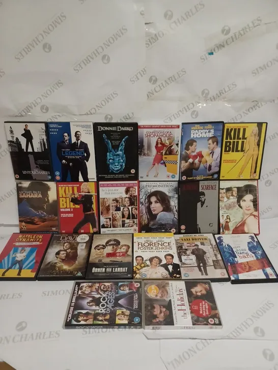 LOT TO CONTAIN 20 ASSORTED DVD'S & FILMS, FILMS INCLUDE KILL BILL, LEGEND, & SCAR FACE