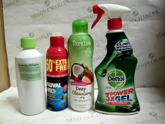 LOT OF APPROXIMATELY 12 ASSORTED HOUSEHOLD ITEMS, TO INCLUDE CLEANING PRODUCTS, PET SUPPLIES, ETC