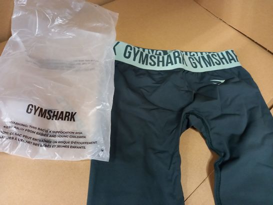 GYMSHARK GARDEN GREEN/LOGO FITNESS LEGGINGS - SMALL