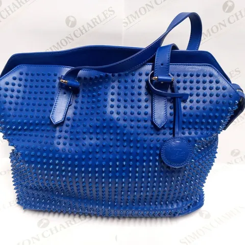 CHRISTIAN LOUBOUTIN SYD SHOPPING SPIKES TOTE BAG COBALT BLUE