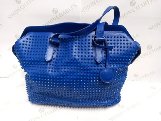 CHRISTIAN LOUBOUTIN SYD SHOPPING SPIKES TOTE BAG COBALT BLUE