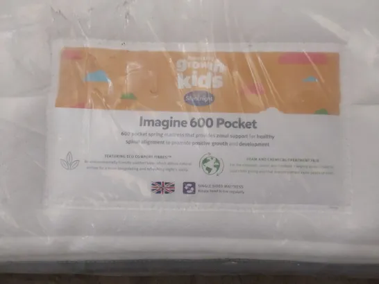 QUALITY BAGGED SILENTNIGHT 3FT SINGLE IMAGINE 600 POCKET MATTRESS 