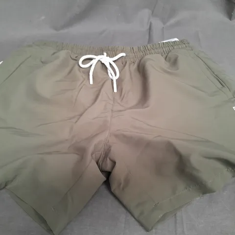 BOSS KHAKI SWIM SHORTS - XL