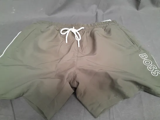 BOSS KHAKI SWIM SHORTS - XL