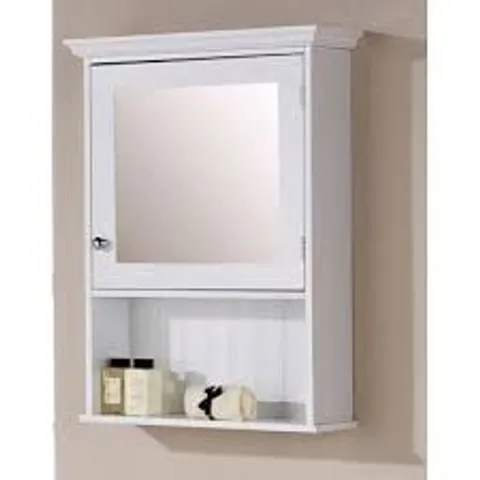 BOXED COLONIAL MIRRORED CABINET WHITE 