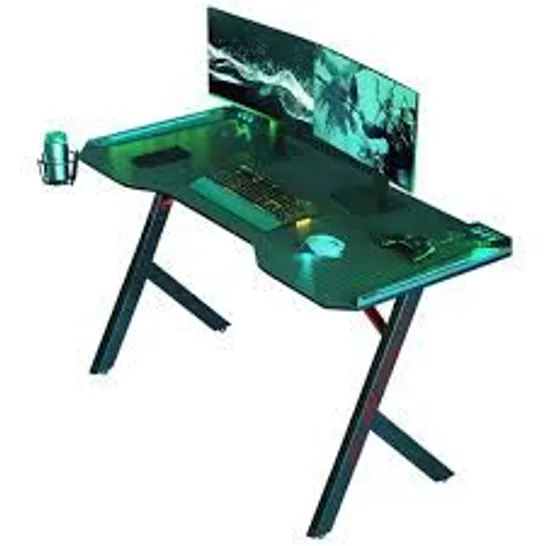 BOXED NEO MODEL 3 GAMING DESK WITH LED LIGHTS (1 BOX)