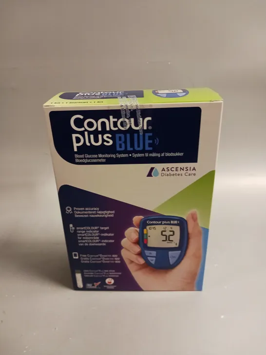 BOXED SEALED CONTOUR PLUS BLUE BLOOD GLUCOSE MONITORING SYSTEM 