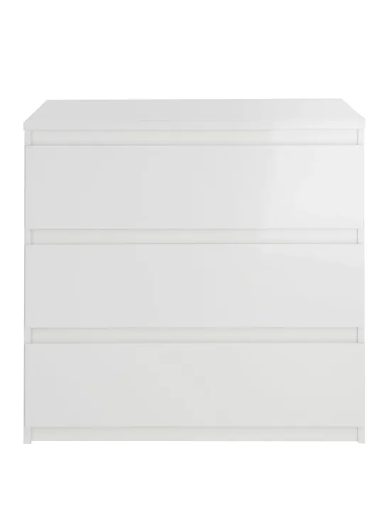 3 DRAWER CHEST - WHITE GLOSS - COLLECTION ONLY