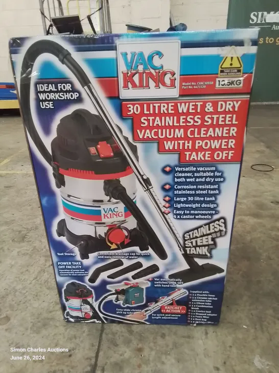 VAC KING 30L WET & DRY  VACUUM CLEANER RRP £109.98