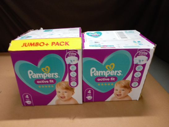 LOT OF 2 BOXES OF PAMPERS ACTIVE FIT - SIZE 4 60 PACK