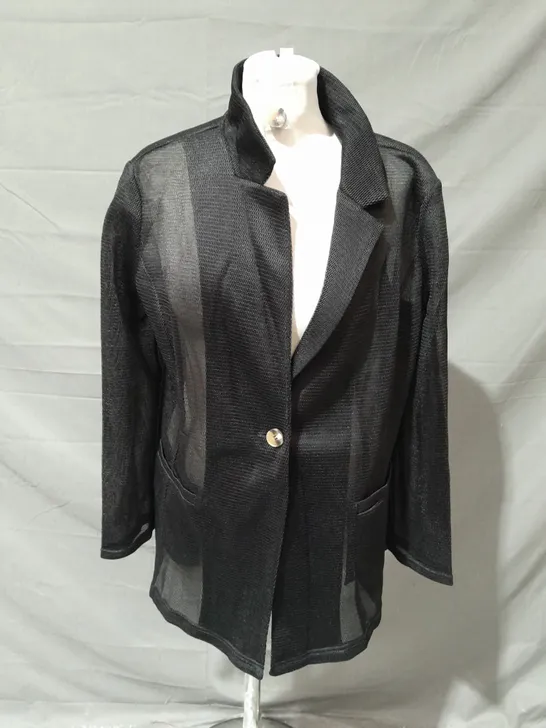 WYNNELAYERS MESH BLAZER IN BLACK SIZE M