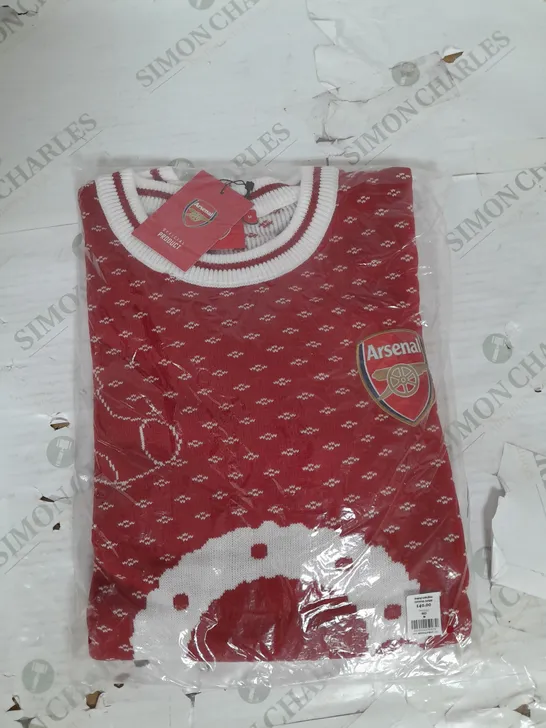 ARSENAL INVINCIBLES CHRISTMAS JUMPER IN RED SIZE M
