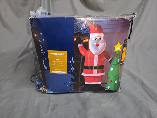 BOXED HOMEBASE 8FT INFLATABLE SANTA WITH TREE 