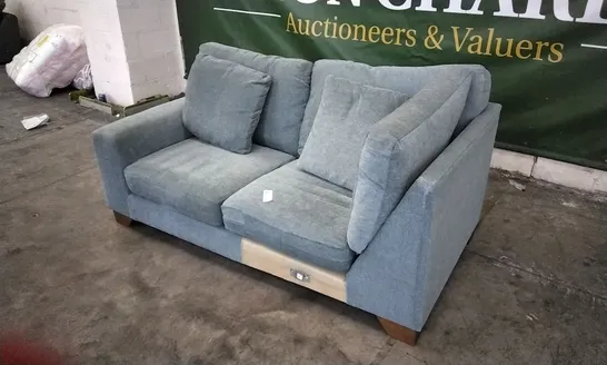 QUALITY BRITISH DESIGNER JADE GREEN FABRIC CORNER SOFA SECTION