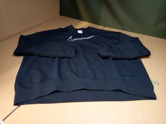 NIKE DRI FIT BLACK/LOGO JUMPER - LARGE