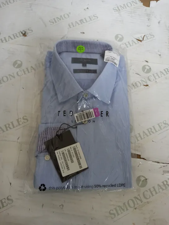 SEALED TED BAKER REGULAR FIT LIGHT BLUE SHIRT - SIZE 16