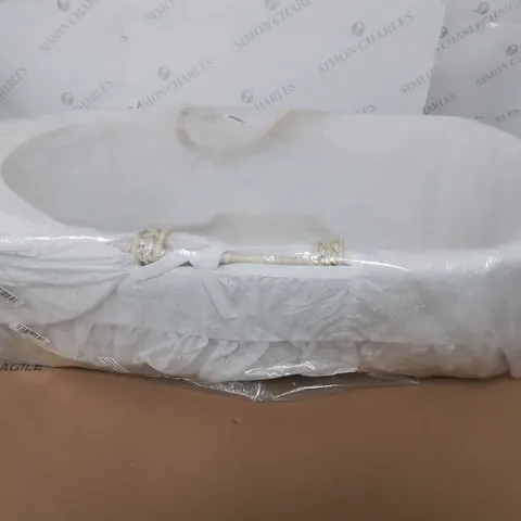 WHITE FABRIC BABY COT BED