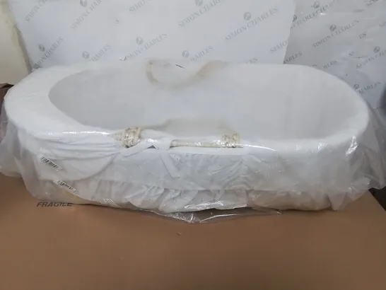 WHITE FABRIC BABY COT BED