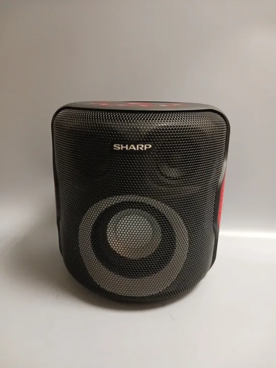 BOXED SHARP 2.1 PARTY SPEAKER SYSTERM IN BLACK AND RED 130W BLUETOOTH ENABLED