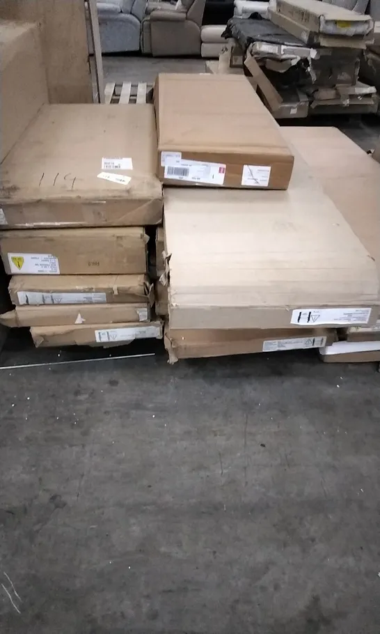 PALLET OF ASSORTED BOXED GRADE 1 FLATPACK FURNITURE PARTS