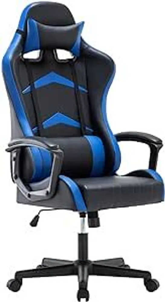 BOXED INTIMATE WM HEART GAMING CHAIR HIGH BACK OFFICE CHAIR DESK CHAIR RACING CHAIR RECLINING CHAIR COMPUTER CHAIR SWIVEL CHAIR PC CHAIR (BLUE)