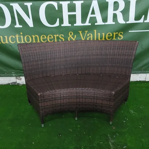 DESIGNER BROWN RATTAN GARDEN/PATIO SOFA PIECE 