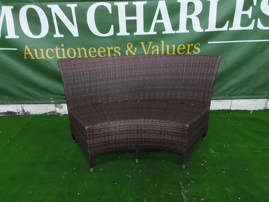 DESIGNER BROWN RATTAN GARDEN/PATIO SOFA PIECE 