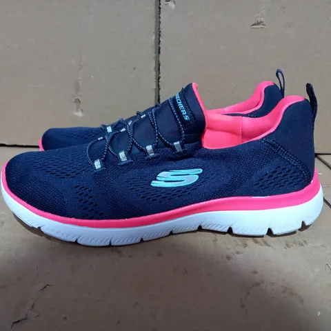 PAIR OF SKECHERS TRAINERS (DARK BLUE / PINK, MEMORY FOAM)