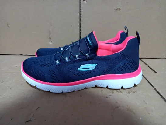 PAIR OF SKECHERS TRAINERS (DARK BLUE / PINK, MEMORY FOAM)