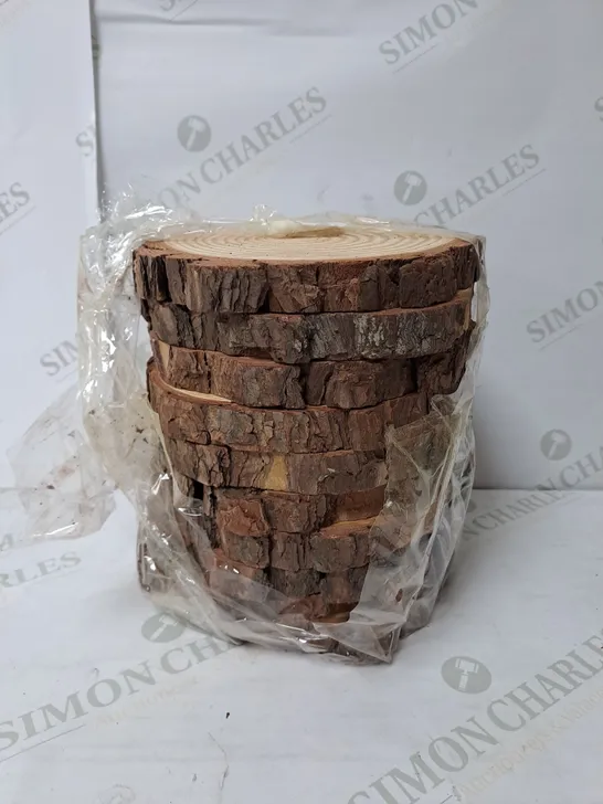 FUNSUEI 10 PCS 18-20CM DIAMETER 2CM DEPTH WOOD LOG DISCS 