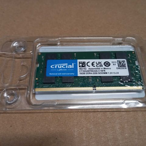 CRUCIAL 16GB NOTEBOOK DDR4-3200 SODIUM 1.2V CL22 COMPONENT