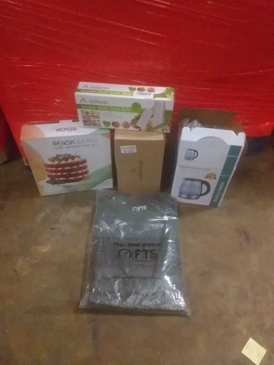 PALLET OF ASSORTED ITEMS INCLUDING ELECTRIC KETTLE, CAKE DECORATING KIT, X3 MENS SWEATSHIRT