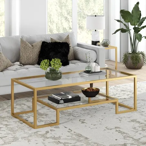 BOXED FRAME COFFEE TABLE WITH STORAGE