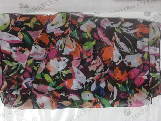 KIM & CO CHIFFON SCARF IN BLACK/MULTI