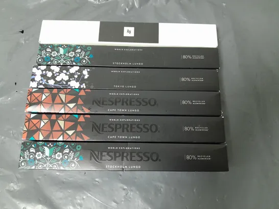 LOT OF 6 60G PACKS OF NESPRESSO COFFEE PODS